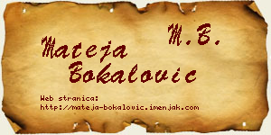 Mateja Bokalović vizit kartica